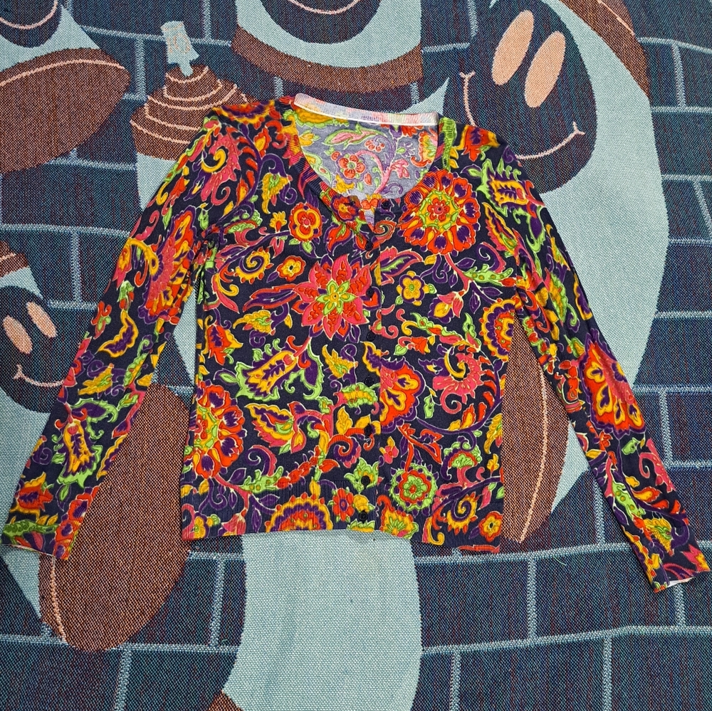 🌈 FLORAL ARTSY CARDIGAN-S